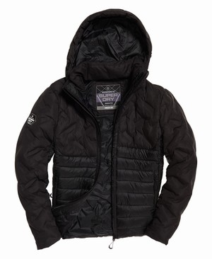 Superdry Radar Mix Quilt Fuji Férfi Kabát Fekete | TANLK5217